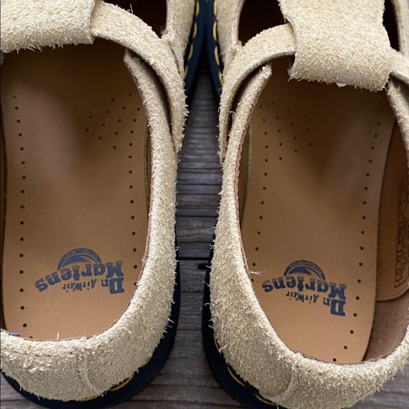 Dr. Martens T-Bar Shoe. Hazy Yellow Long Napped Suede. Size 7/38. - Picture 7 of 9